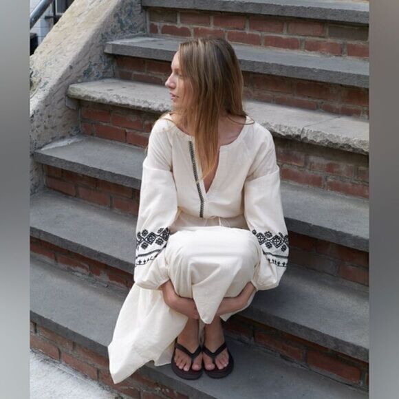 ZARA BOHO EMBROIDERED SHIRT DRESS‎ - Picture 6 of 13